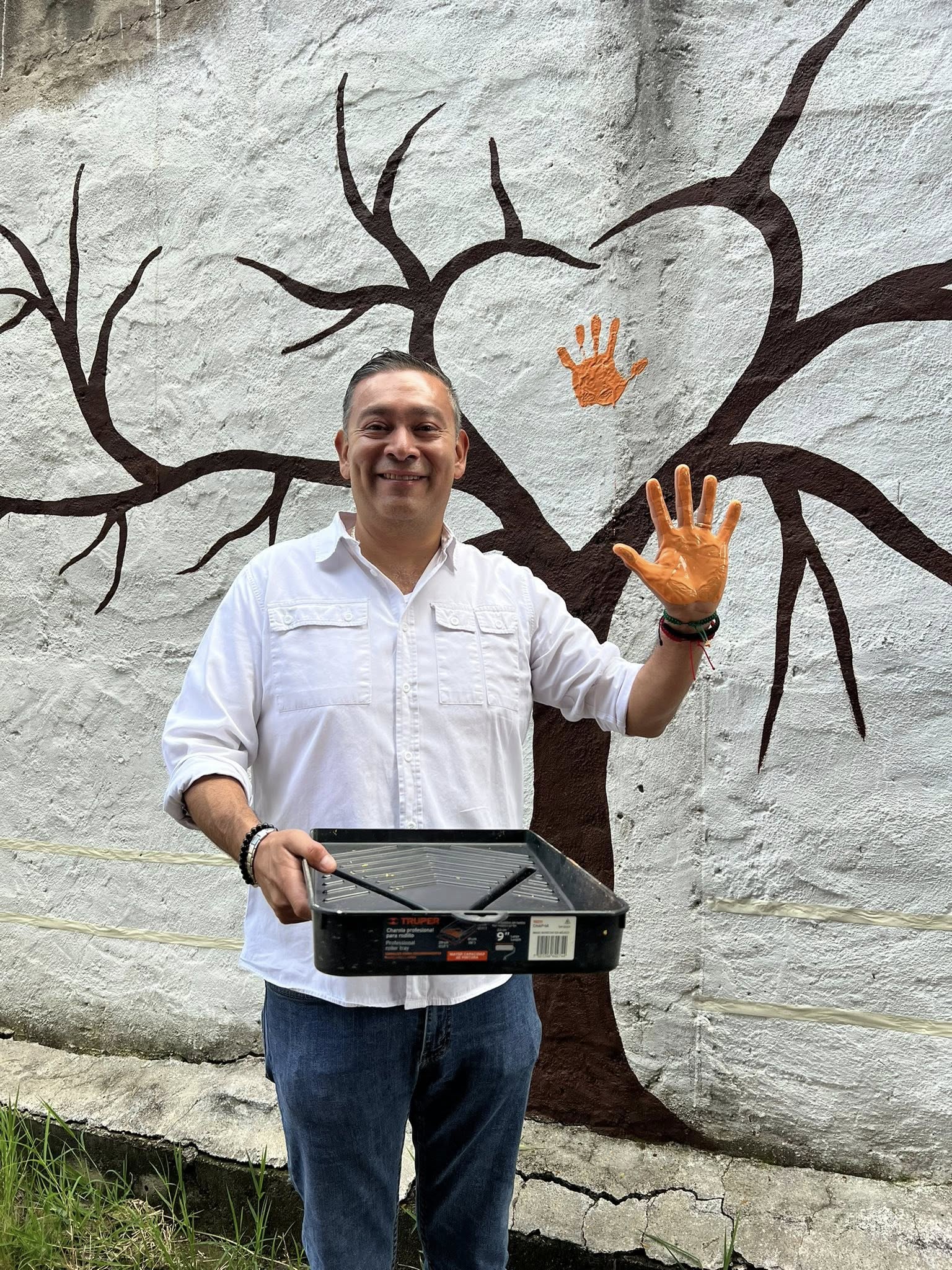 Jóvenes de Ahualulco participan en mural por la paz en Segunda Jornada de Tequios