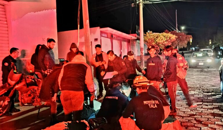 Motociclista resulta lesionado tras choque en Tala