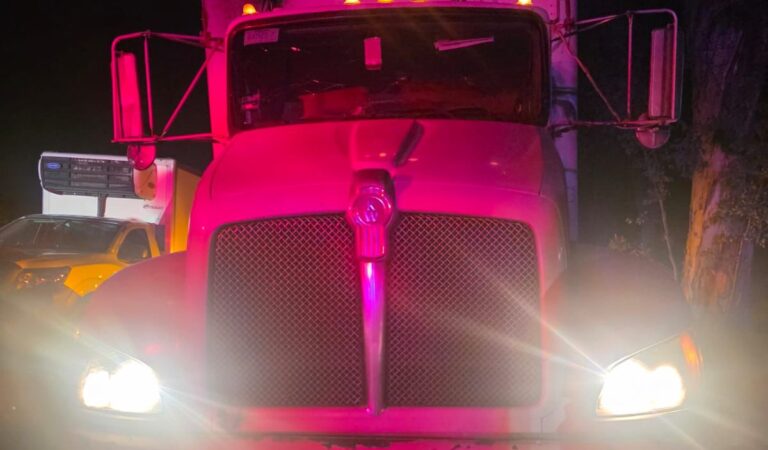 Caen dos menores tras “pasear” tractocamión con carne fría en Tlaquepaqu