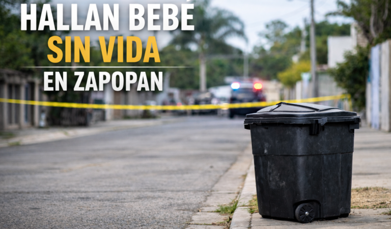 Hallan recien nacido sin vida dentro de bote de basura en Zapopan