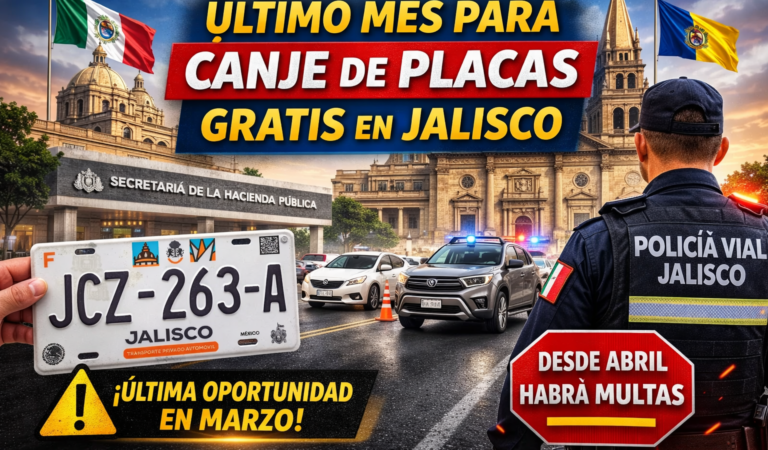 Canje de placas sin costo en Jalisco vence en marzo