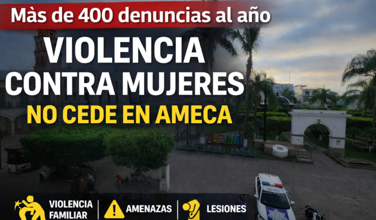 Violencia familiar, lesiones y amenazas: los delitos que más afectan a mujeres en Ameca, Jalisco