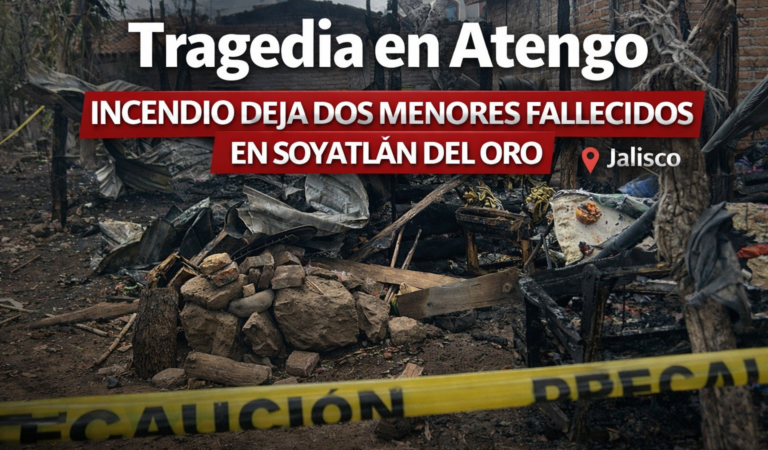 Incendio en Atengo deja dos menores fallecidos y una vivienda destruida