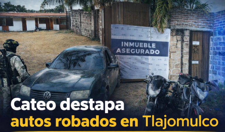Cateo en Tlajomulco destapa presunto “corralón” clandestino de autos robados