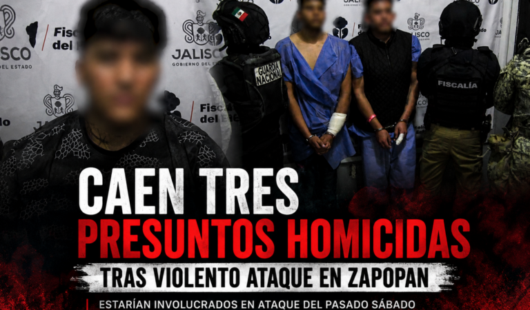 Tres presuntos homicidas caen por ataque armado en panadería de Zapopan