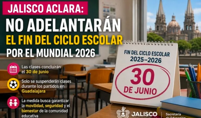 Jalisco no adelantará el fin del ciclo escolar por el Mundial 2026