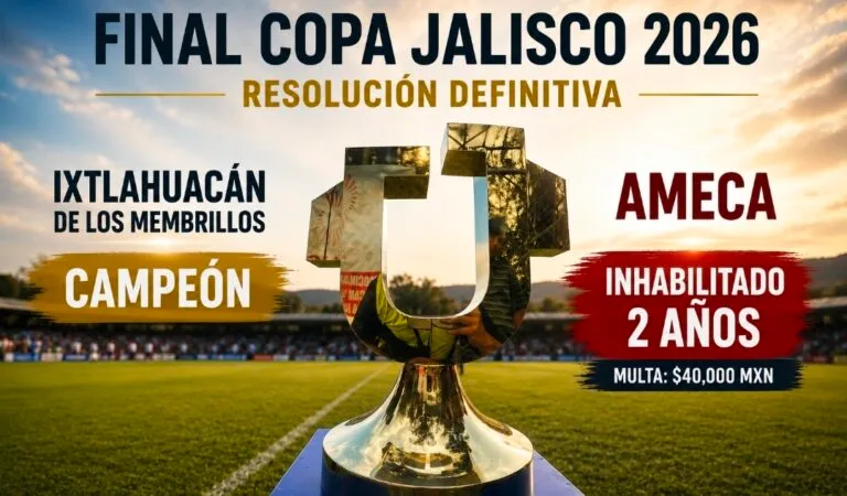 Copa Jalisco 2026: Comité confirma sanción a Ameca, pierde la Final por incomparecencia y queda inhabilitado por dos años
