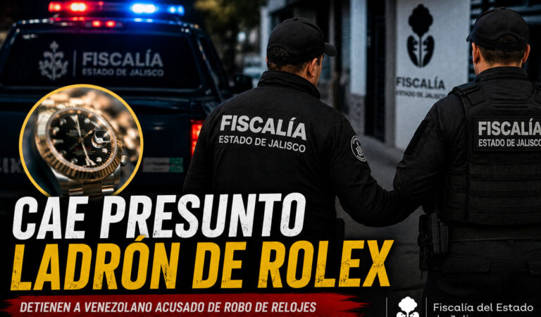 Detienen a venezolano acusado de integrar banda dedicada al robo de relojes de lujo en Jalisco; ya fue vinculado a proceso
