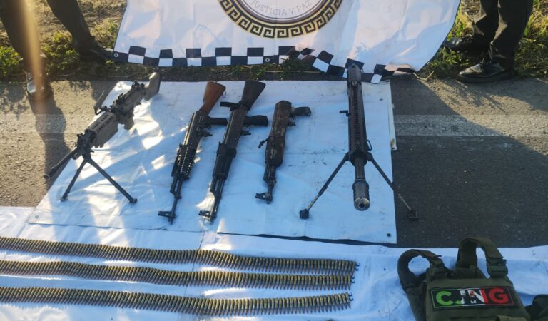 FGR investiga arsenal asegurado tras enfrentamiento en Valle de Guadalupe, Jalisco