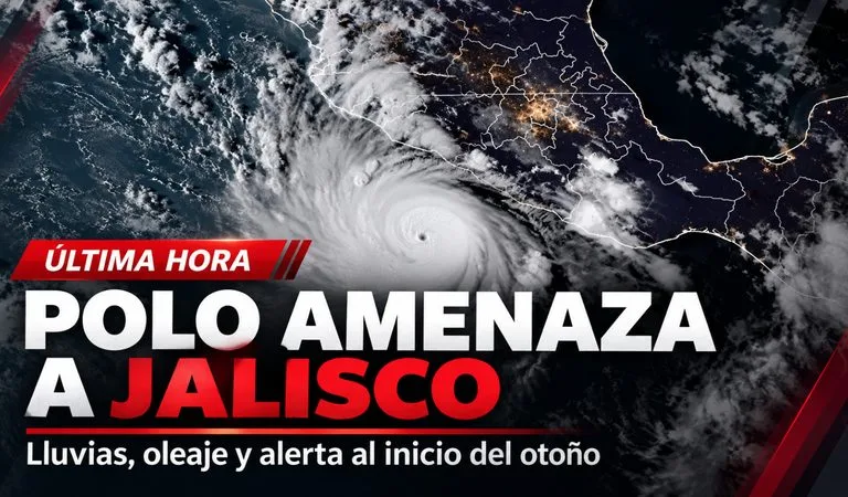 Jalisco recibe el otoño con Polo en rápida intensificación: huracán amenaza con lluvias, oleaje y activa alertas