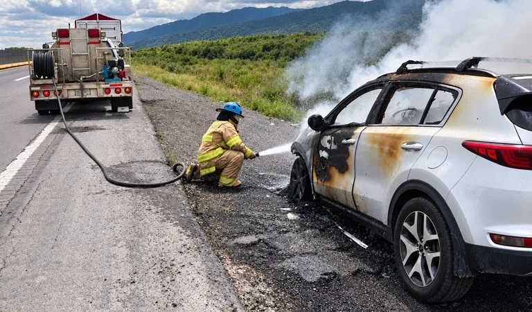 SUV se incendia en la autopista Guadalajara–Tepic; no hubo lesionados