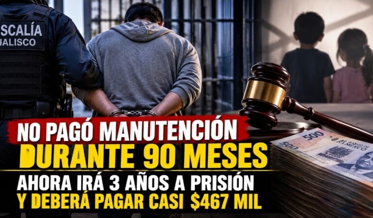 Por no pagar manutención de sus hijos durante 90 meses, ahora irá a prisión y deberá pagar casi $467 mil